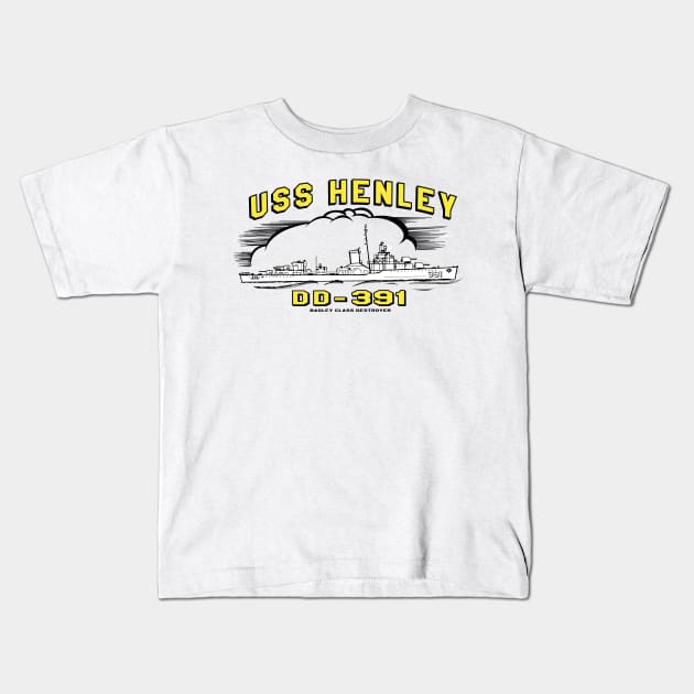 USS Henley   DD-391 Kids T-Shirt by Illustratorator